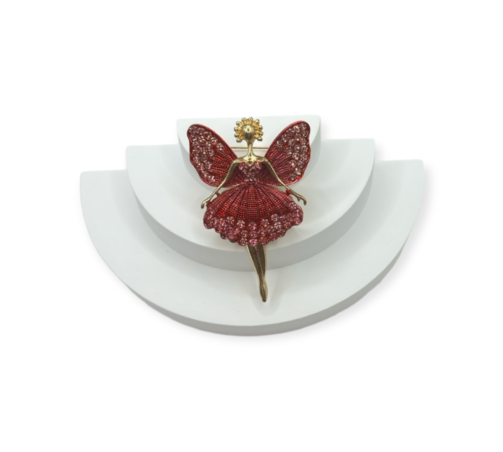 Elegante Pinke Fee Brosche