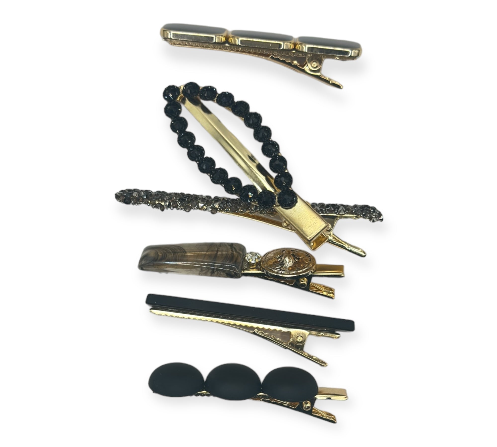 6er Set Elegante Haarclips -schwarz-