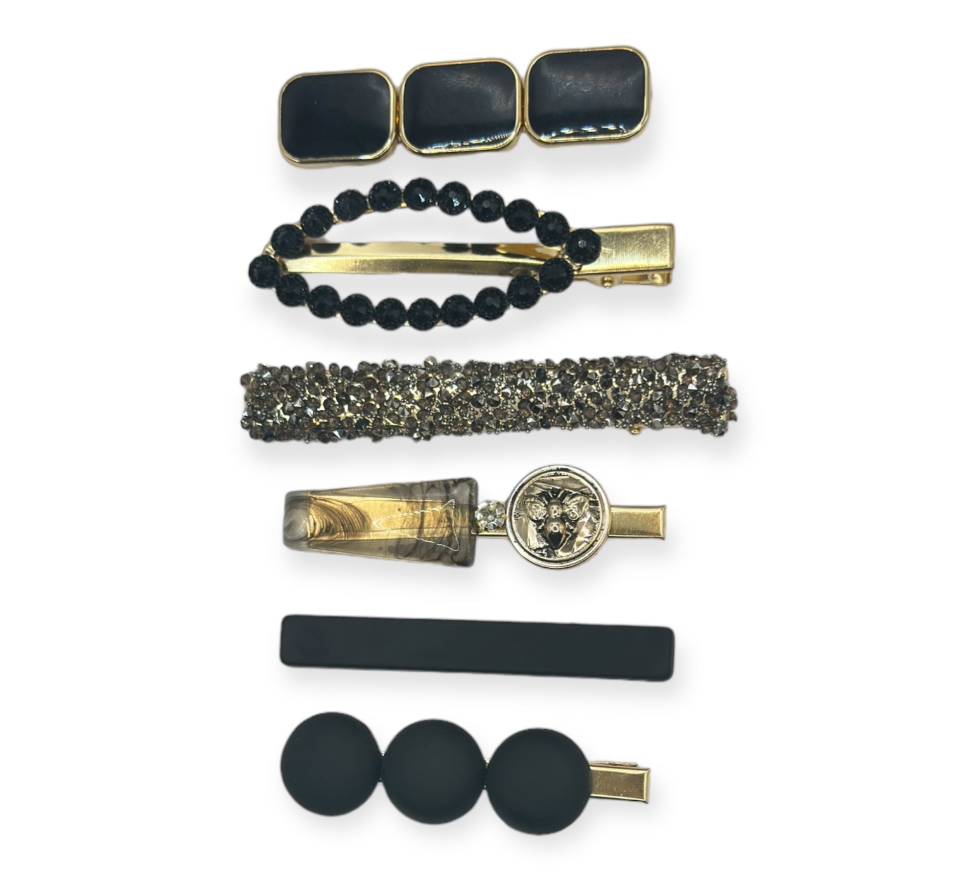 6er Set Elegante Haarclips -schwarz-