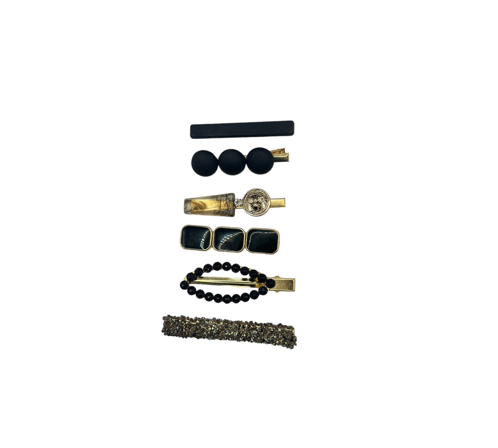 6er Set Elegante Haarclips -schwarz-